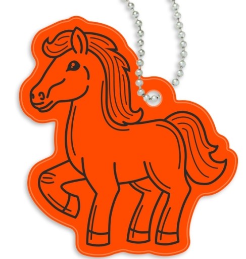 REFLEXNÝ PRÍvesok S REŤAZKOU GADGET REFLEXNÝ KĽÚČOVKA KôŇ PONY Kôň