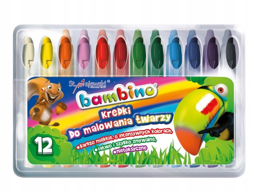 BAMBINO pastelky na maľovanie na tvár a telo, 12 KOL