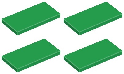LEGO TILE 87079 2x4 zelené (4g) 4 ks.