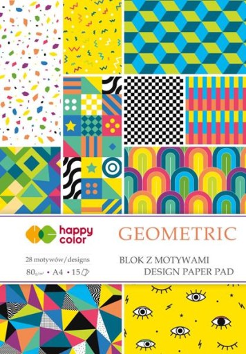 BLOK S GEOMETRICKÝMI MOTÍVMI A4 15 LIST 80G