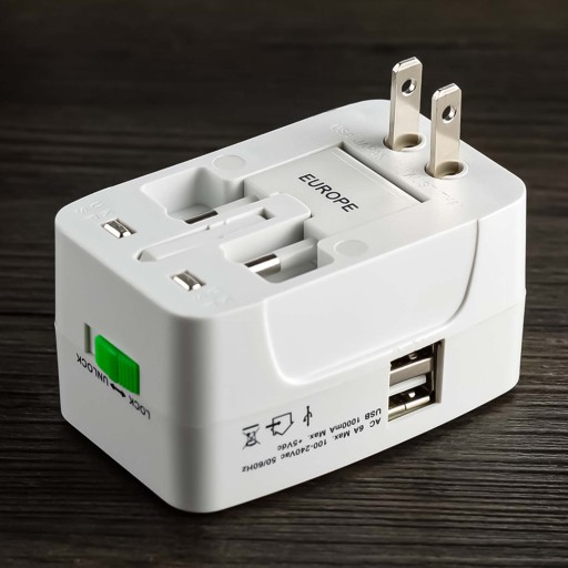 Univerzálny adaptér Adaptér Zásuvky USA UK EU AUST Nabíjačka + 2x USB