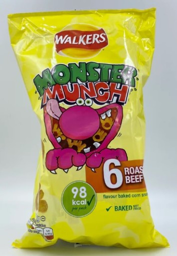 1x 132g WALKERS Lays Monster Munch Roast Beef UK