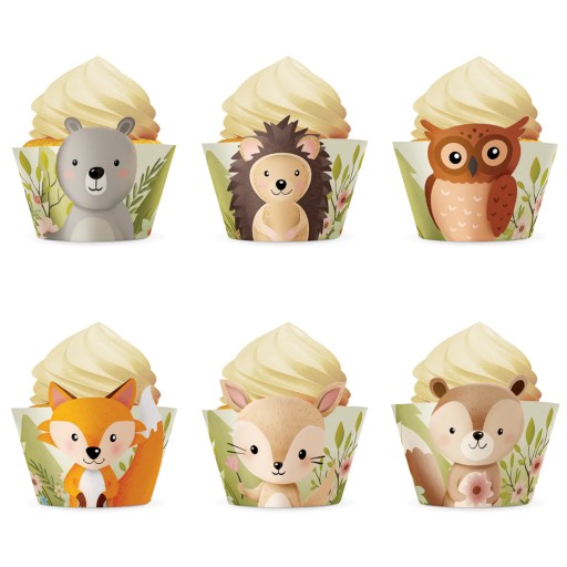 Podložky na muffiny Forest Friends, 6 ks