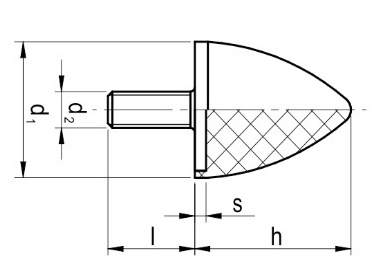 Vibroizolátor, Nárazník PA-D2520-M6X18-45