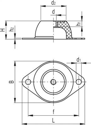 DVE-18-M6-A-60 izolátor vibrácií Vysoká kvalita