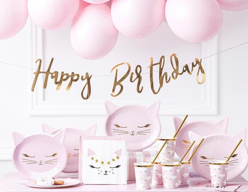 Papierové kelímky CAT sladký CAT svetlý pastel na narodeninovú PARTY 6 ks