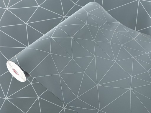 GEOMETRICKÁ STRIEBORNÁ samolepiaca nábytková dyha