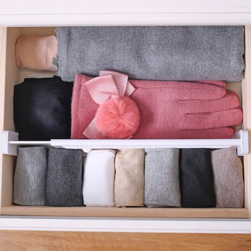 Organizér, nastaviteľná prepážka pre šatníkovú zásuvku 27 - 45 cm