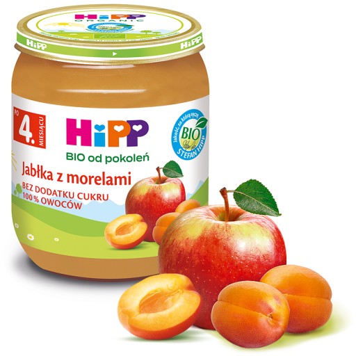 HiPP BIO Jablká s marhuľami po 4. mesiaci 125g