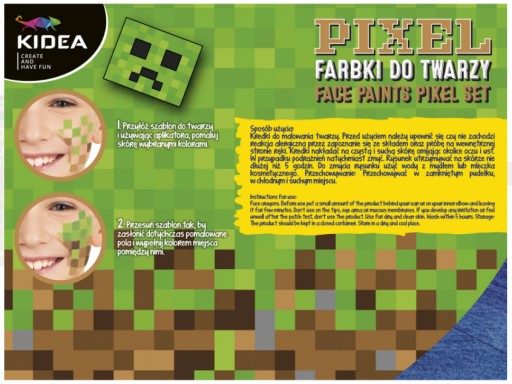 FARBY MINECRAFT FACE PAINT SVIETI V TEMNOM MAĽOVANÍ