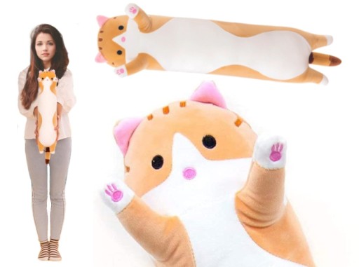 VANKÚŠEK DLHÝ CAT MASKOT MASKOT PLYŠOVÁ HRAČKA 50 CM XL