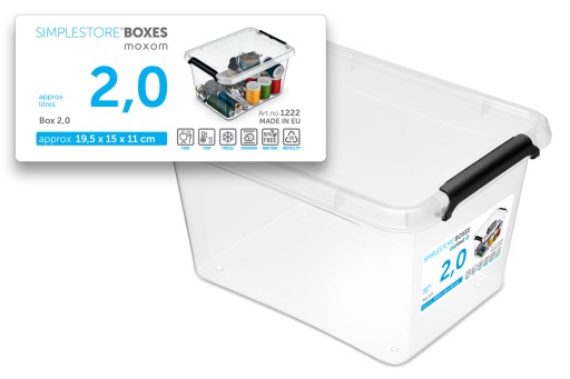 Priehľadná plastová nádoba s krytom 2L Box Organizer Box