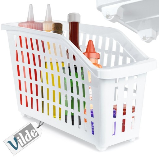 Nádoba na kolieskach, košík, úložný box, úzky organizér, 13L