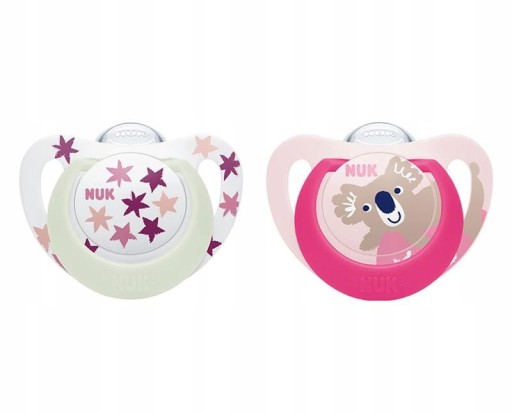 NUK SILIKÓNOVÉ SOATKY ANATOMICAL STAR NIGHT 18-36M 2KS + PUZDRO