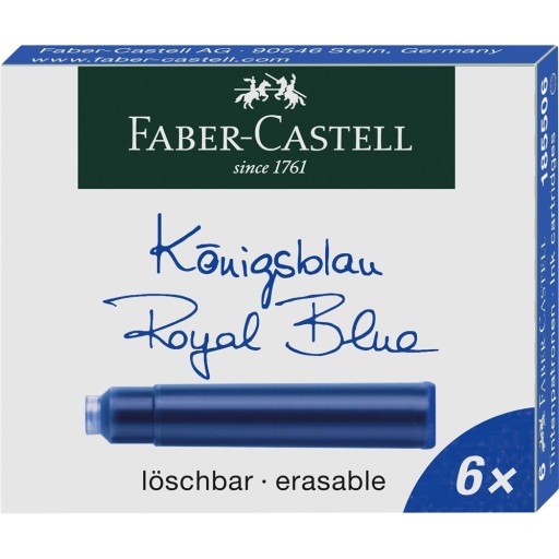 Modré náplne do pera, balenie po 6 ks, FABER CASTELL