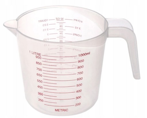 KUCHYŇSKÝ ODMERNÝ hrnček S ODBORNÝM džbánom ODMERA 1L
