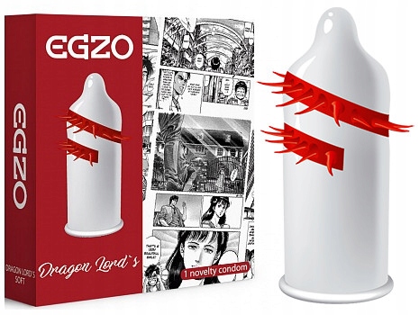EGZO Dragon Lords kondómy VEĽKÉ SPIKE STRIPES 1 ks stimulačné fúzy