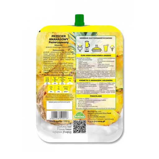 Ananásové pyré 100% 250 g Purena