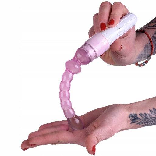 GÉLOVÝ TENKÝ ANÁLNY VIBRÁTOR S GULIČKAMI - MÄKKÝ