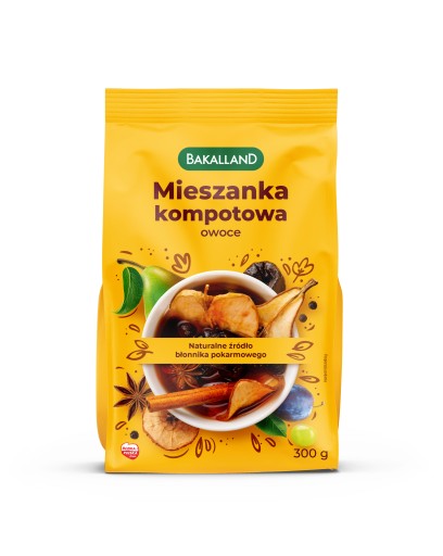 BAKALLAND Kompótová zmes - Sušené ovocie na kompót - Sušené 300g
