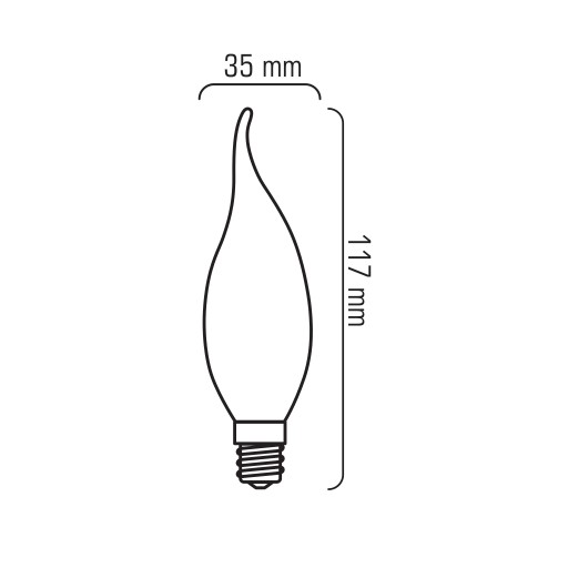 E14 LED SVIEČKOVÁ Žiarovka 6W=60W Vlákno 806lm 360° Dekoratívne bez blikania
