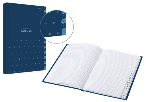 INDEX TOP 2000 FARIEB A5 96 mriežka CHECK BLUE pevná väzba