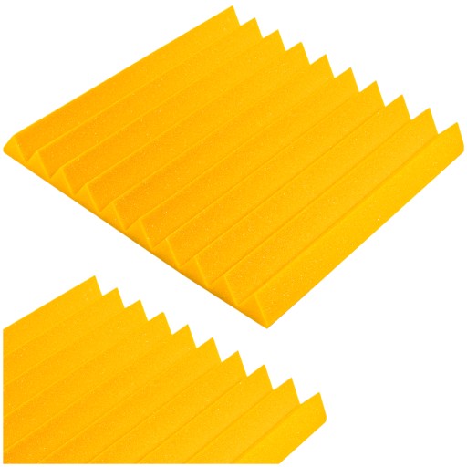 3D nástenné dekorácie PANEL REDUKCIA HLUKU žltá štvorcová hubka trojuholník