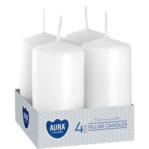 BISPOL Aura sviečka votívna 9H 8CM SW40/80 WHITE 4 ks.