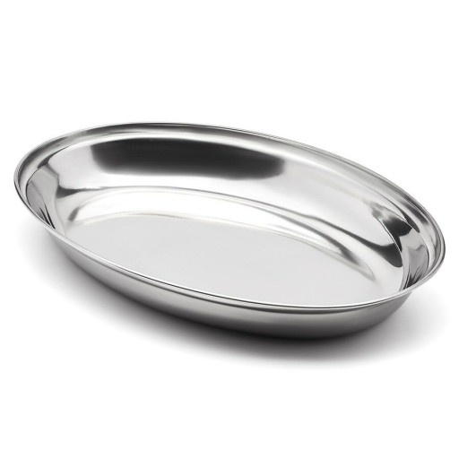 Oválny oceľový gastro tanier, 30 cm