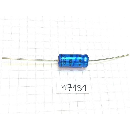 Elektrolytový kondenzátor 4,7uF 250V 8x18 axiálny x5