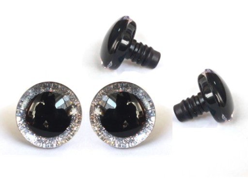 Trblietavé SILVER oči pre maskotov, 12 mm, 4 kusy
