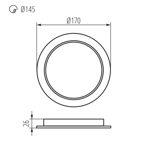 LED downlight panel, zápustné svietidlo LL AZOV 18W NW