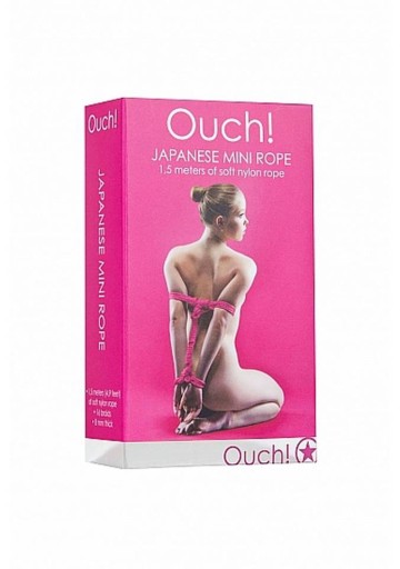 Krátke ružové viazacie lano - Au! Japonské mini lano 1,5 m