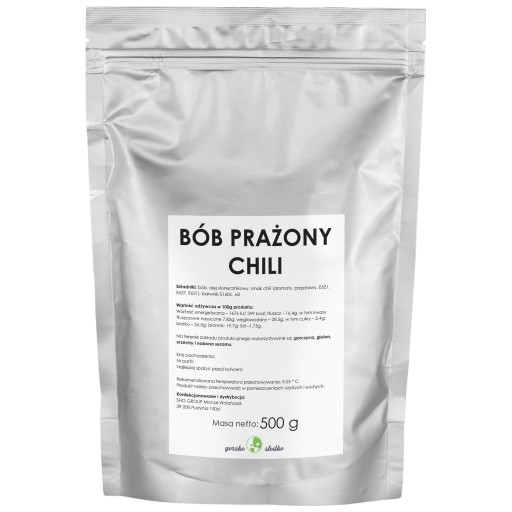 Fazuľa s čili, pražená fazuľa s čili lupienkami, 500g
