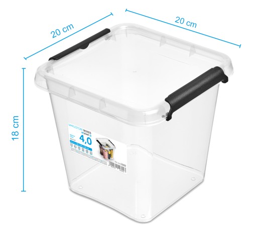 Sada priehľadných plastových nádob s vekom 4L Box Box