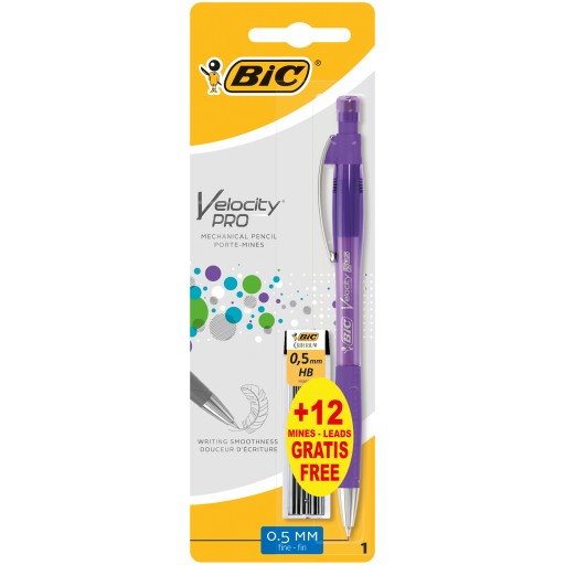 CERUŽKA S GUMA VELOCITY PRO BIC 0,5MM BLISTER MMP 1+12KS