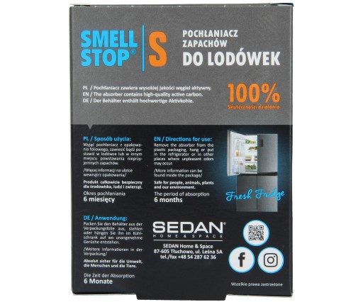 Pohlcovač pachov pre chladničky SmellStop