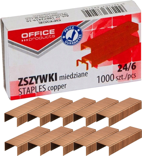 KANCELÁRSKE MEDENÉ SPONKY 24/6 VEĽMI OSTRÉ 1000 kusov
