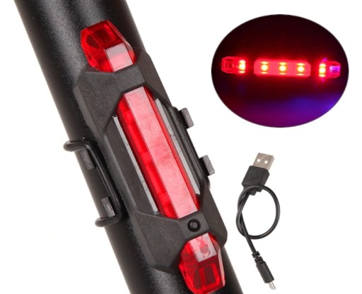 BICYKLOVÉ ZADNÉ SVETLO ČERVENÉ SVETLO NA BICYKEL ZADNÉ VODEODOLNÉ USB