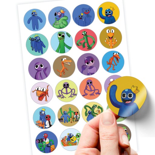 ZNAČKOVÉ NÁLEPKY RAINBOW FRIENDS SUPER KVALITA 24 KS