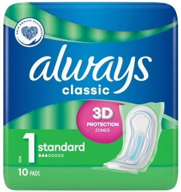 Always Classic Hygienické vložky bez krídel 10 ks