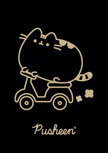 Zápisník A5, 60 listov, kockovaný, laminovaný, Pusheen
