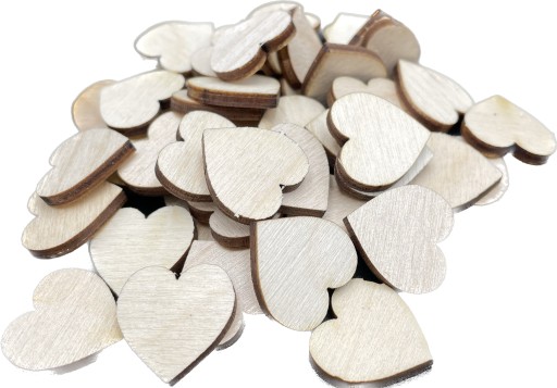 DREVENÉ SRDCE PREHLIADKA SRDCE DEKORÁCIA DECOUPAGE 2CM 50KS