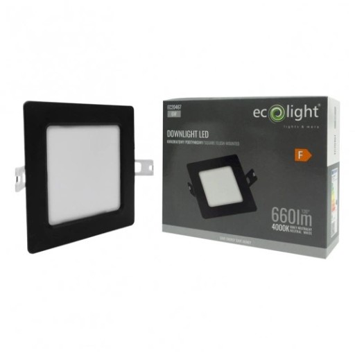 Plafon LED stropné svietidlo pod omietku Square Black 6W 12x12cm