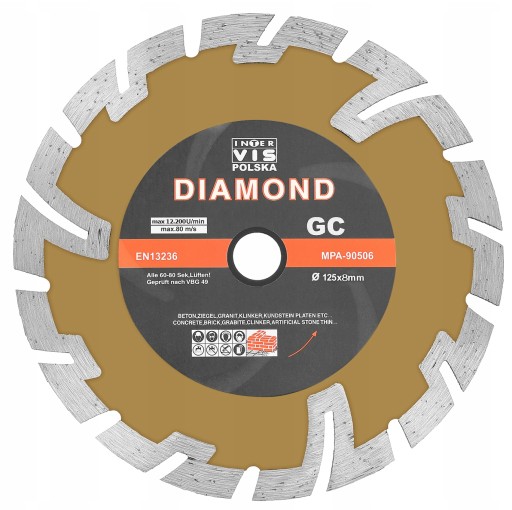 DIAMANTOVÉ DISKY BETONOVÉ KOCKY 125 x 22,2 HĺBKOVÉ REZANIE