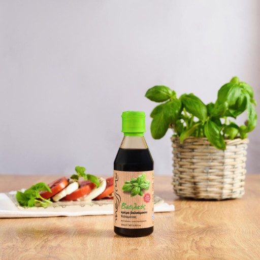 Grécky balzamikový krém s bazalkou, na šaláty, syry, pizzu, Messino 250 ml