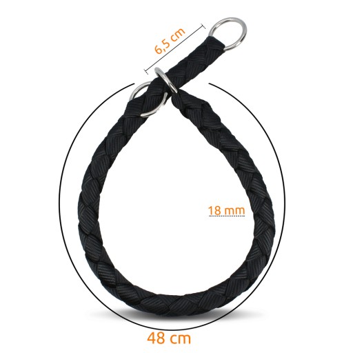 Obojok Cavo, M–L: 43–51 cm/Ø 18 mm, čierny