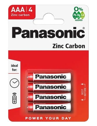 BATÉRIA R3 AAA PANASONIC ZINC CARBON 4ks R03RZ