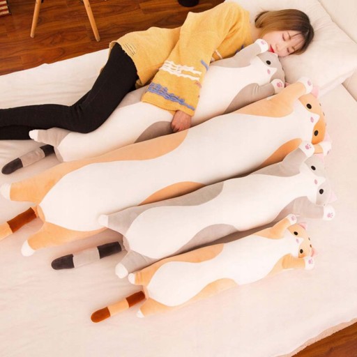 DLHÝ MASKOT MASKOT PLYŠOVÝ VANKÚŠ PRE MAČKU 50cm XXL