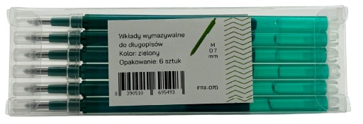 Stierateľná náplň do pera 0,7 náhrada Zelená 6 ks